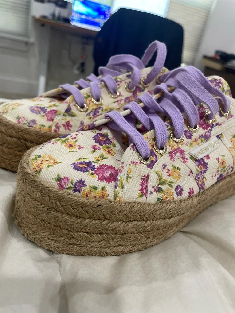LoveshackFancy X SuperGA Floral Espadrille Platform Sneakers